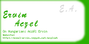 ervin aczel business card